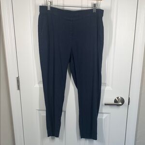 J Jill navy stretch linen pants size medium